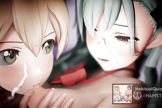 MMD r18 prinz eugen and suzuya ahegao from pleasure 3d hentai