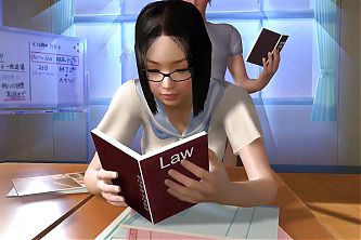 Asian Girl Studying While Getting Anal - 3D Hentai